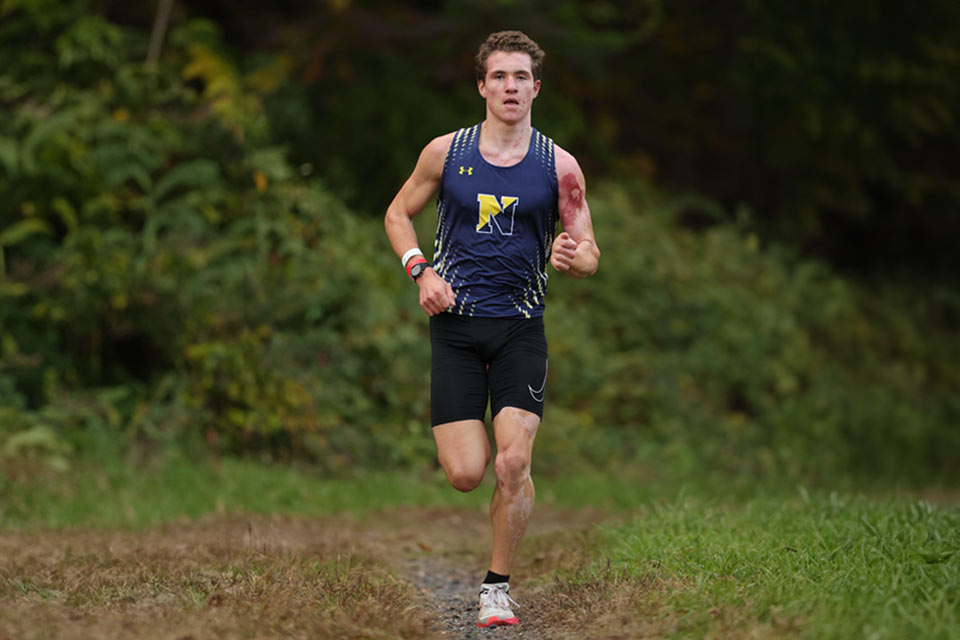 male burn patient running